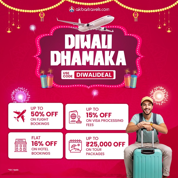 Akbar Travels Launches ‘Diwali Dhamaka Deals 2025’ with Big Savings up to Rs. 25,000