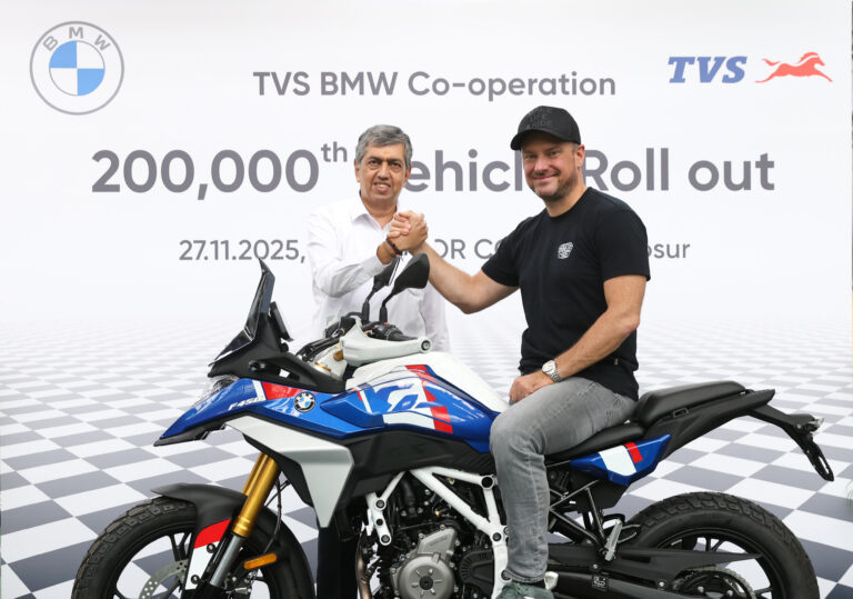 TVS Motor Company & BMW Motorrad Surpass 2 Lakh Units Milestone in Strategic Partnership
